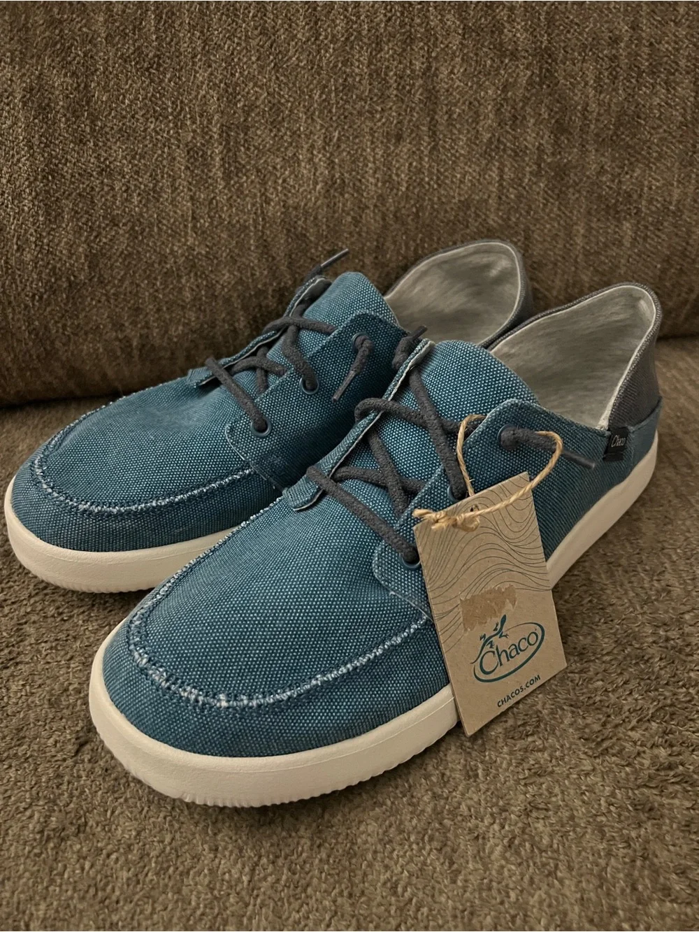 Chaco Chillos Men's Canvas Slip-On Sneakers Ocean Blue Size 9.5 NWT